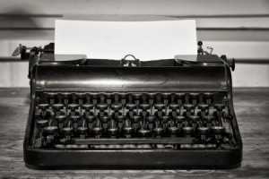 B/W still vintage image of typewriter